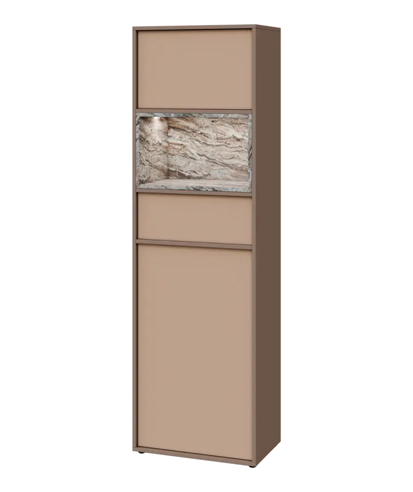 ERY V641 L kancelářská skříň, 1-dveřová/zásuvka/nika/výklop, 2000x600x400, levá, neutrální